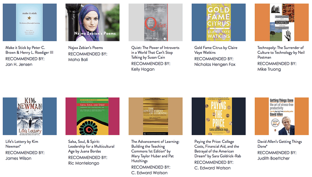 recommended books screenshot