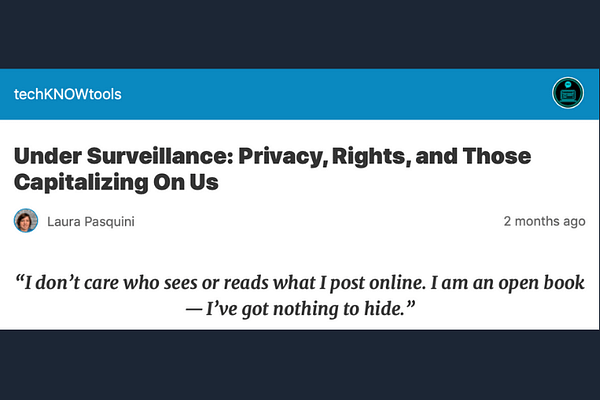 Under Surveillance: Privacy, Rights, and Those Capitalizing On Us, by Laura Pasquini