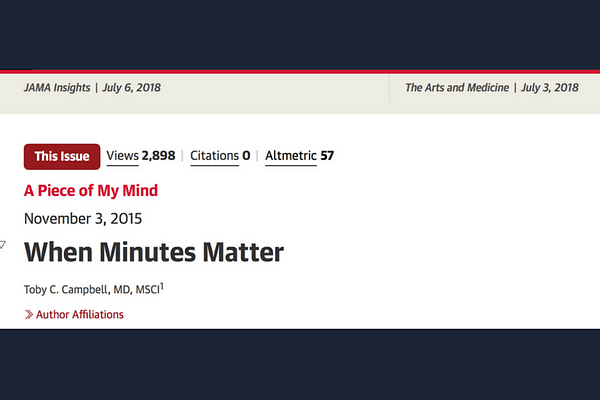 Campbell TC. When Minutes Matter. JAMA. 2015