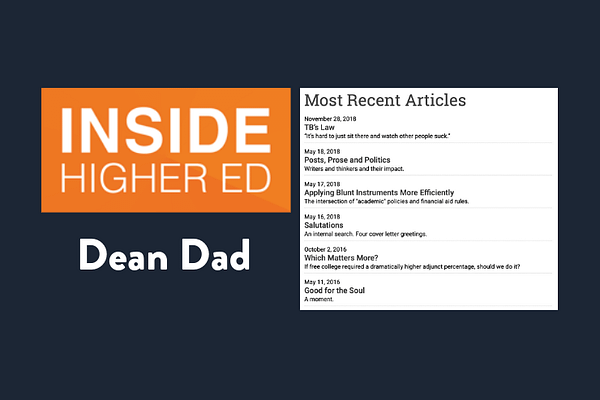 Inside Higher Ed - Dean Dad