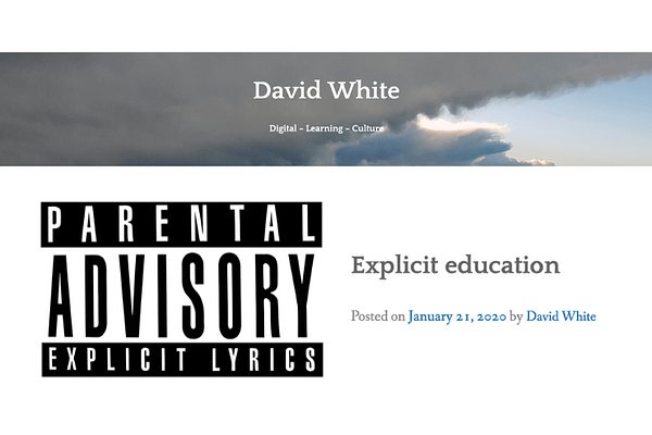 Explicit education, by David White