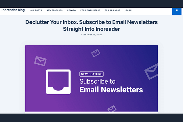 Subscribe to Newsletters in Inoreader