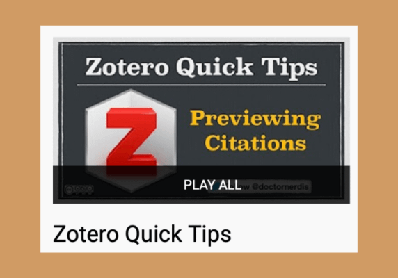 Zotero Quick Tips