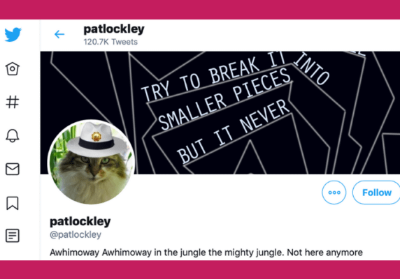 Twitter user: Pat Lockley (@patlockley)