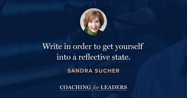 Write in order to get yourself into a reflective state.
