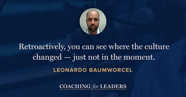 Retroactively, you can see where the culture changed — just not in the moment.
