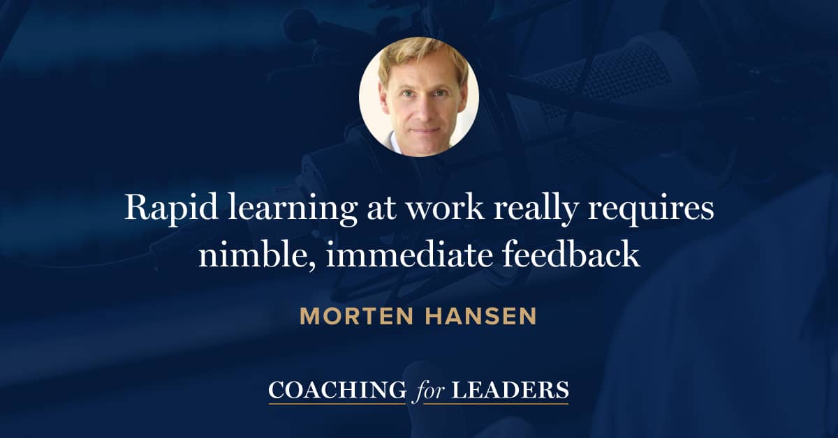 Rapid learning at work really requires nimble, immediate feedback