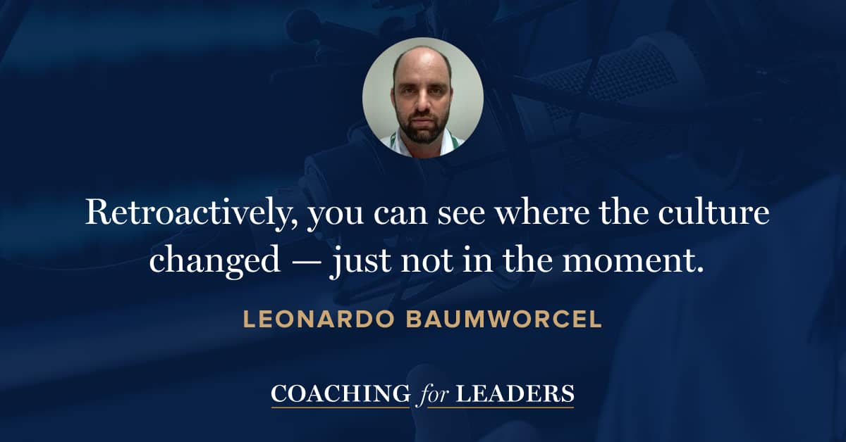 Retroactively, you can see where the culture changed — just not in the moment.