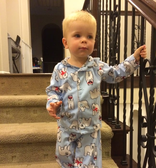 Luke on stairs