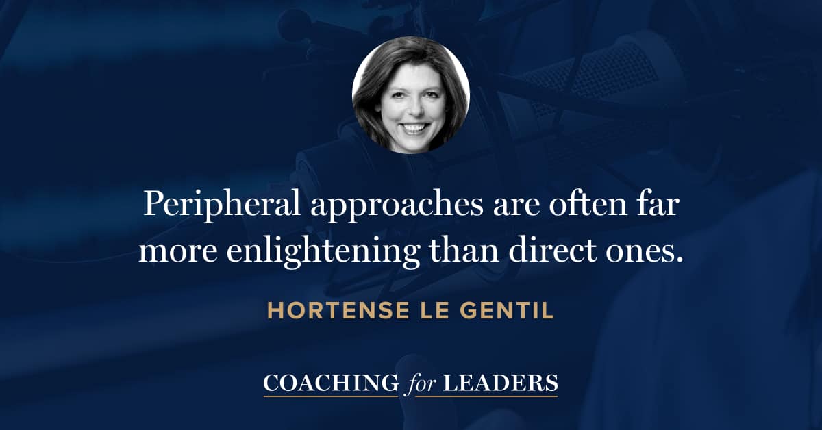 Peripheral approaches are often far more enlightening than direct ones.