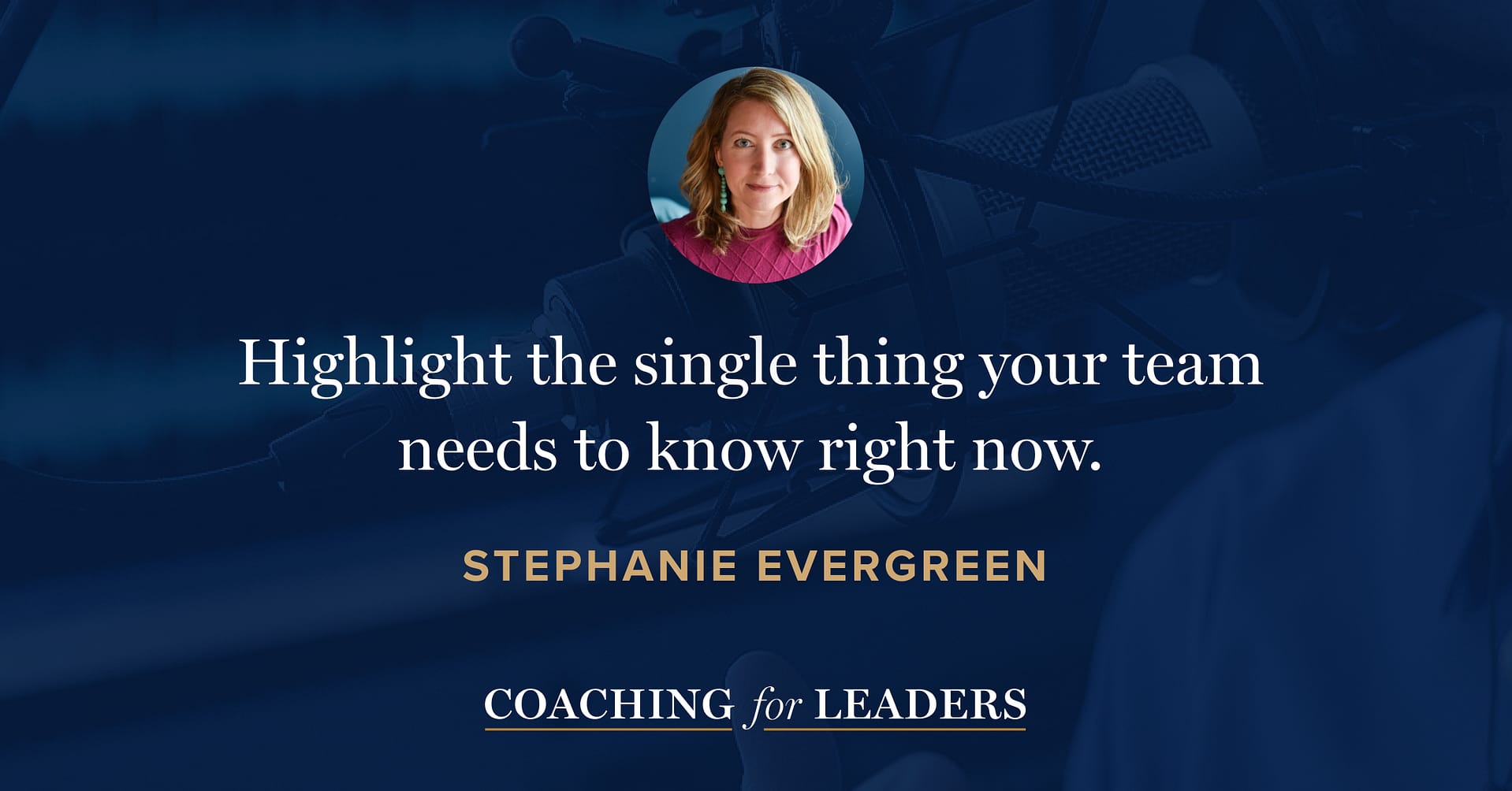 Highlight the single thing your team needs to know right now.