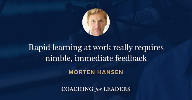 Rapid learning at work really requires nimble, immediate feedback