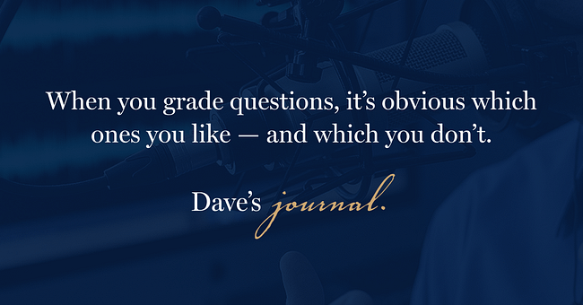When you grade questions, it’s obvious which ones you like — and which you don’t.