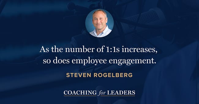 As the number of 1:1s increases, so does employee engagement.