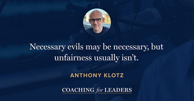 Necessary evils may be necessary, but unfairness usually isn’t.