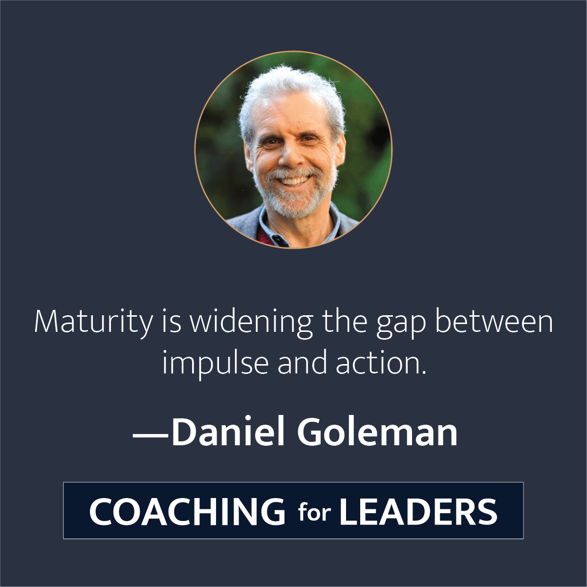 Maturity is widening the gap between impulse and action.