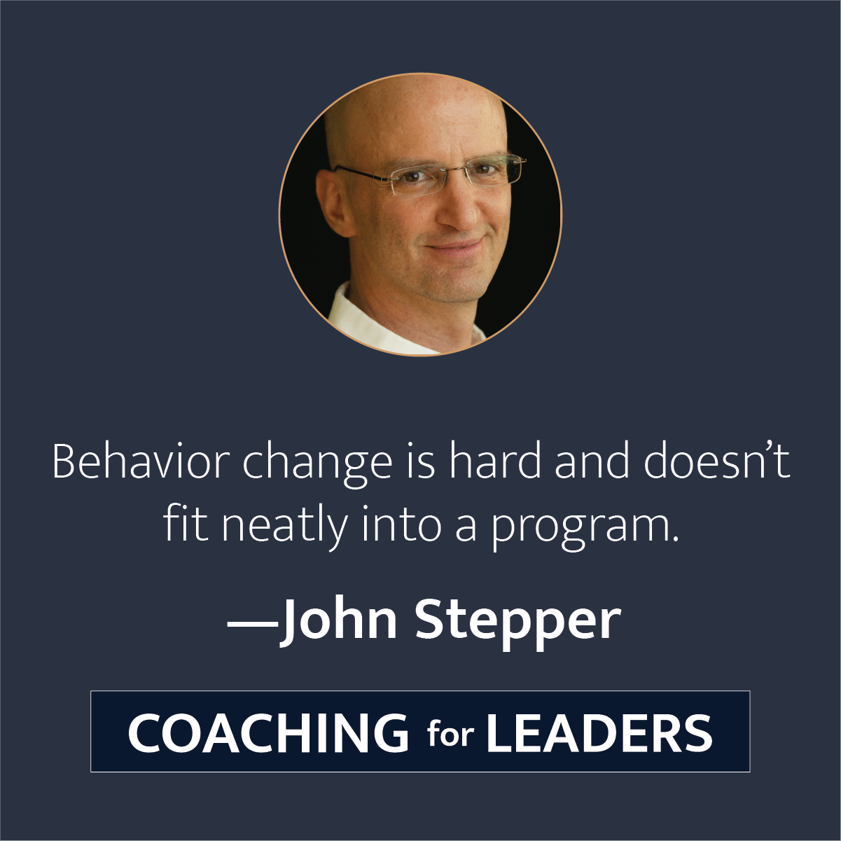 Behavior change is hard and doesn't fit neatly into a program.
