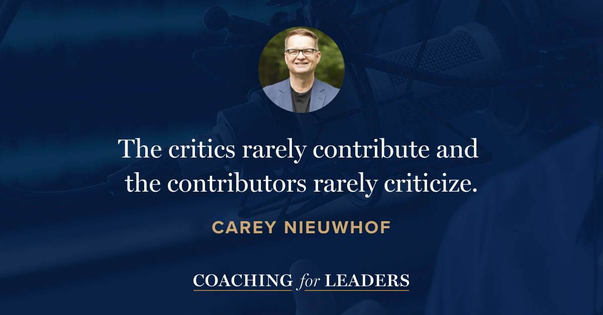 The critics rarely contribute and the contributors rarely criticize.