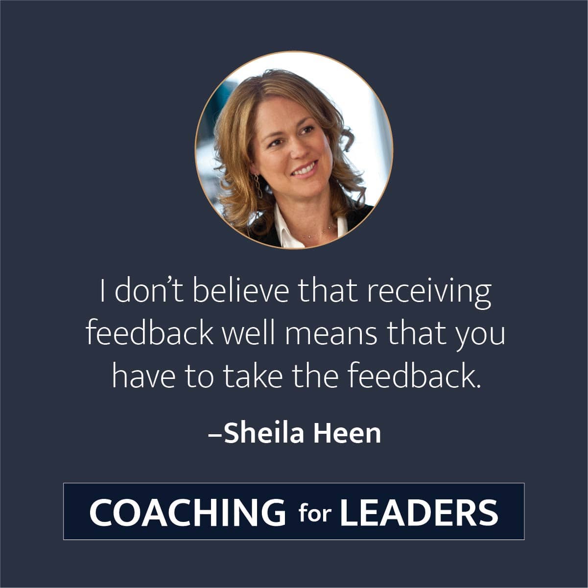 I don't believe that receiving feedback well means that you have to take the feedback.