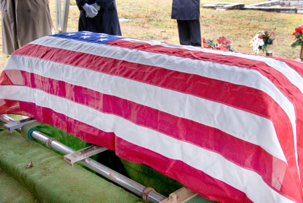 Flag Draped Coffin