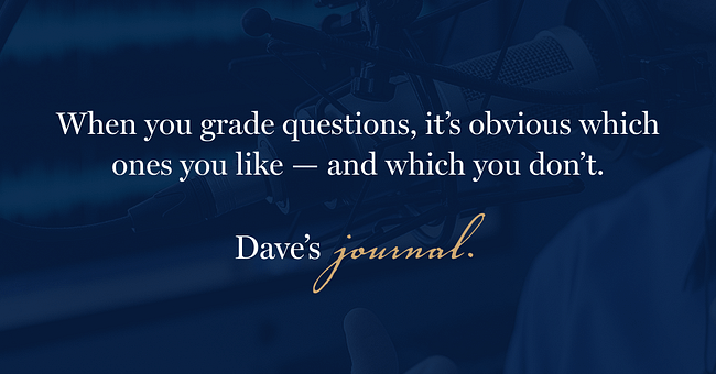 When you grade questions, it’s obvious which ones you like — and which you don’t.