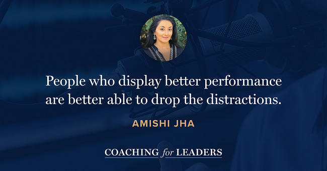 People who display better performance are better able to drop the distractions.