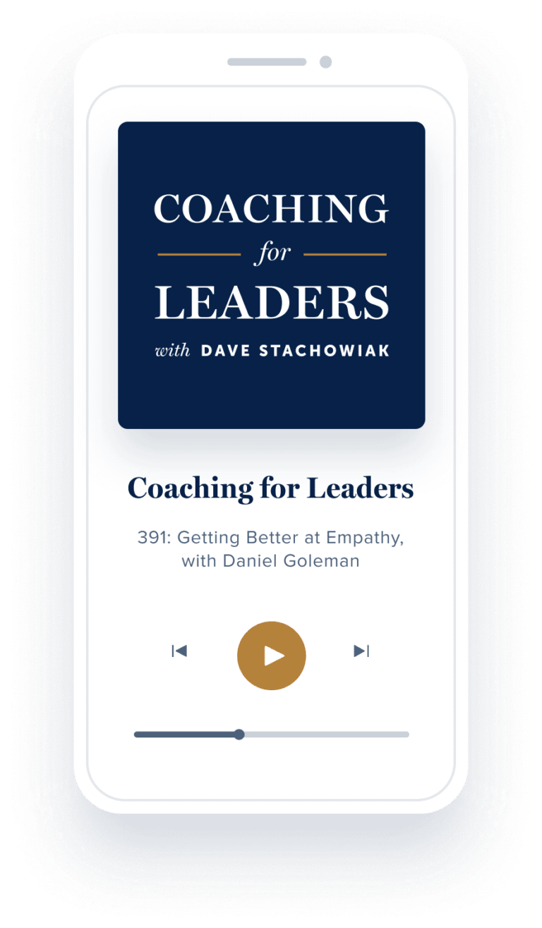 coaching for leaders podcast on phone