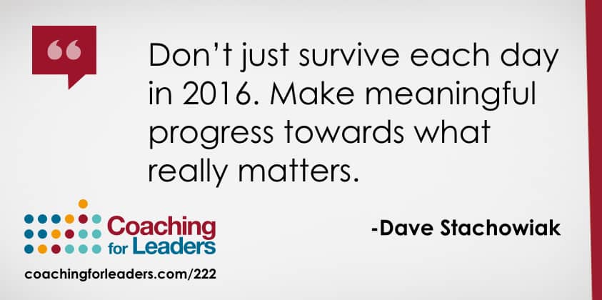 Don’t just survive each day in 2016. Make meaningful progress towards what really matters.