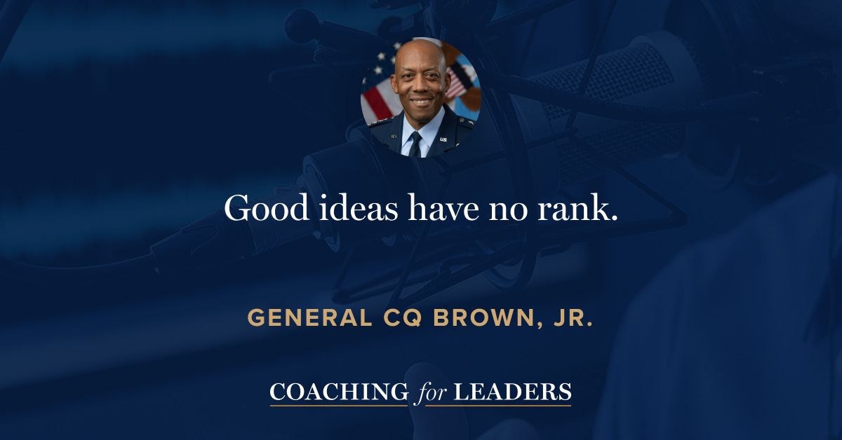 Good ideas have no rank.