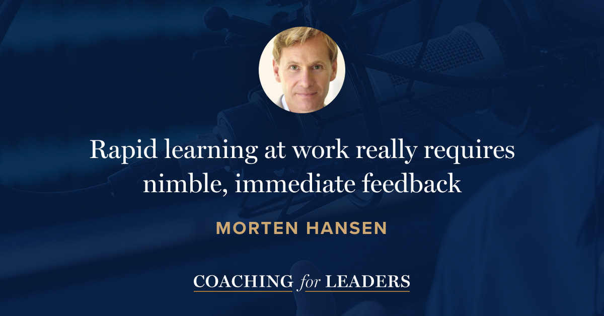 Rapid learning at work really requires nimble, immediate feedback