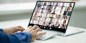 people join a zoom call and are in Brady bunch style grid