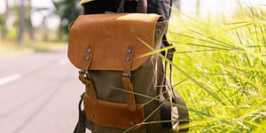 leather backpack with straps