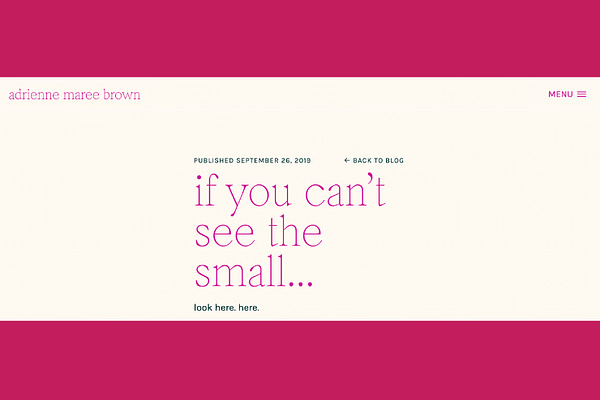 If You Can’t See the Small