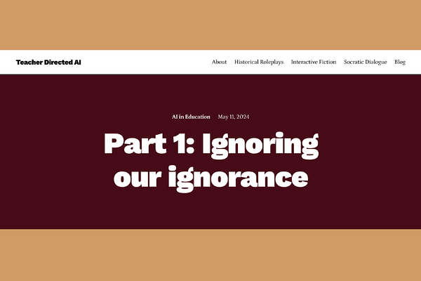 Part 1: Ignoring Our Ignorance, by Adrian Cotterell