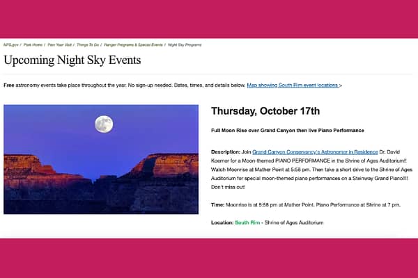 4th of July Astronomy Event at the Grand Canyon
