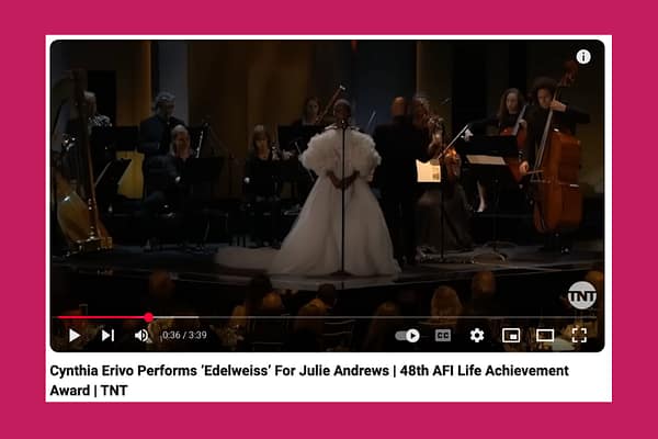 Cynthia Erivo Performs ‘Edelweiss’ For Julie Andrews