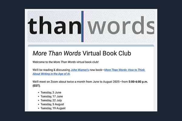 More Than Words Virtual Book Club with David Buck