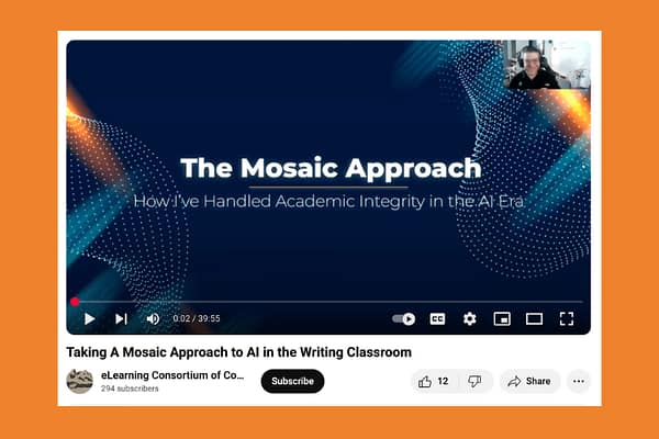 Taking A Mosaic Approach to AI in the Writing Classroom