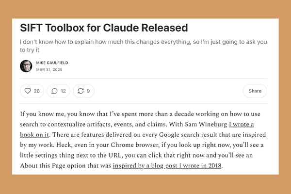 SIFT Toolbox for Claude (and ChatGPT) Released