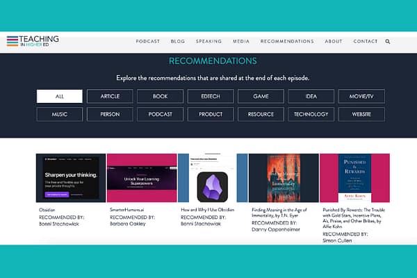 TiHE Recommendations Page