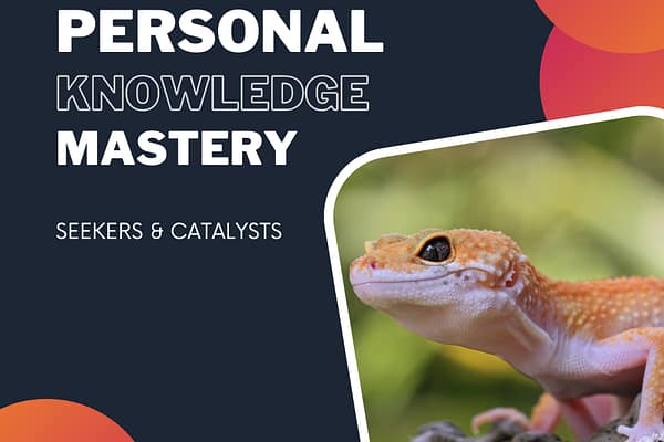 Personal Knowledge Mastery - Seekers and Catalysts Gecko sits on a branch