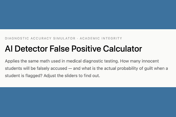 José Antonio Bowen's AI Detector False Positive Calculator