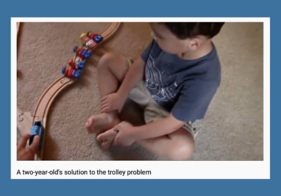 A two-year-old's solution to the trolley problem