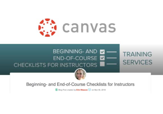 Create a beginning and end of course checklist