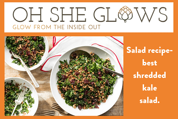 Salad recipe - OSheGlows. best shredded kale salad.