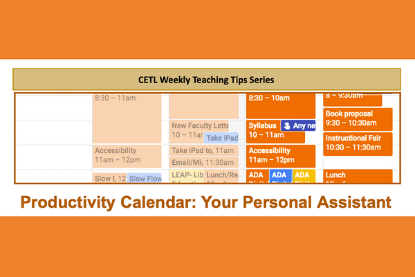 Productivity Calendar Teaching Tip
