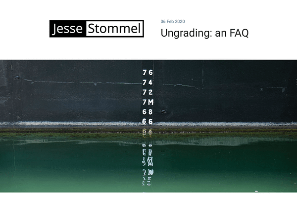 Ungrading: A FAQ, by Jesse Stommel