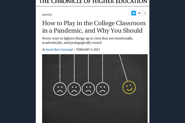 How to Play in the College Classroom, by Sarah Rose Cavanagh