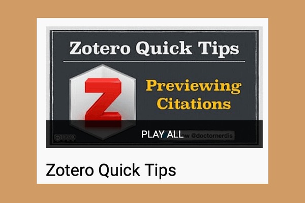 Zotero Quick Tips