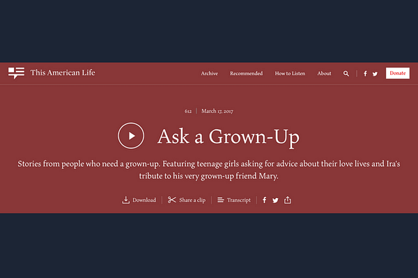 Act 4 of Ask a Grown-Up (an episode of This American Life)